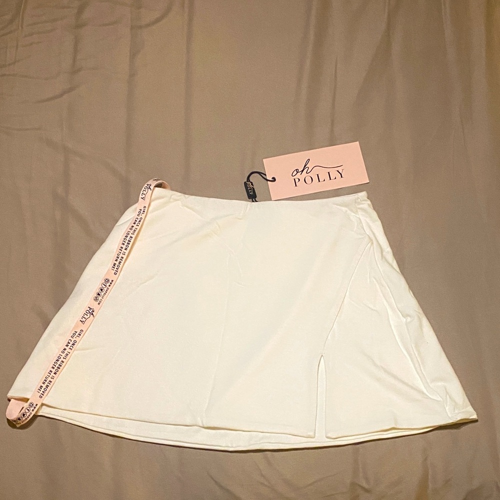 Oh Polly Elegant Cream Mini Skirt
